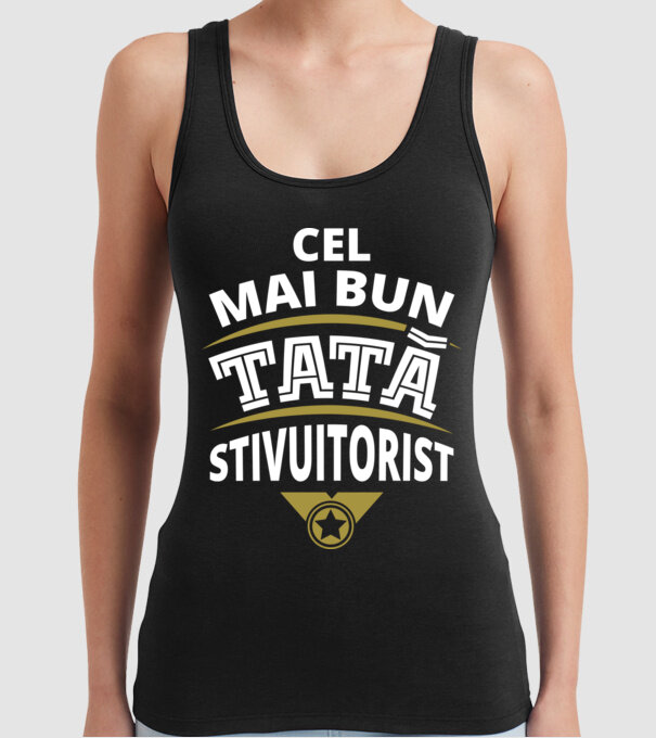 Cel mai bun tată stivuitorist model negru pe tricou