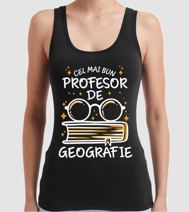 Cel mai profesor geografie model negru pe tricou