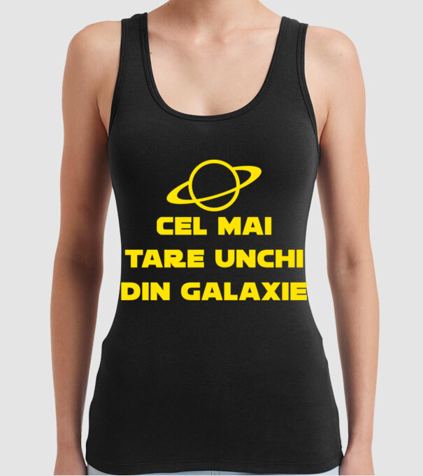 Cel mai tare unchi din galaxie model negru pe tricou