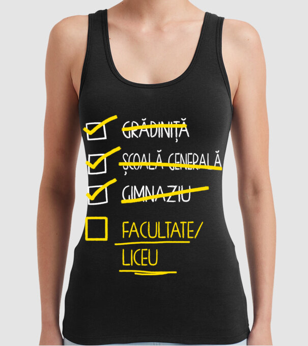 Cheklist educație - Gimnaziu negru model negru pe tricou
