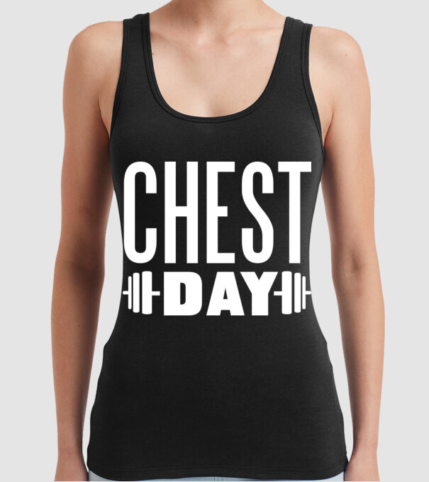 Chest day model negru pe tricou