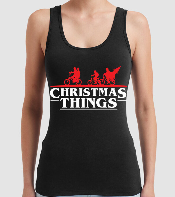 christmas things model negru pe tricou