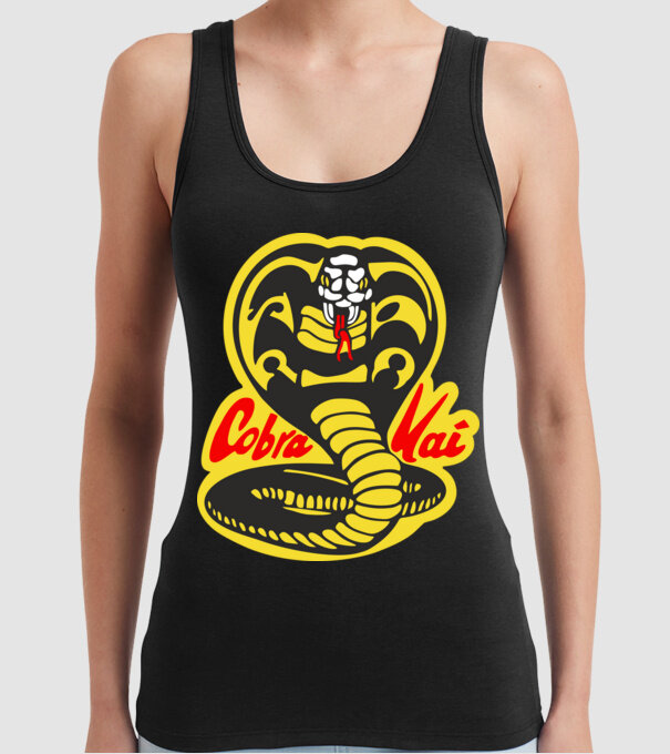 cobra kai logo model negru pe tricou