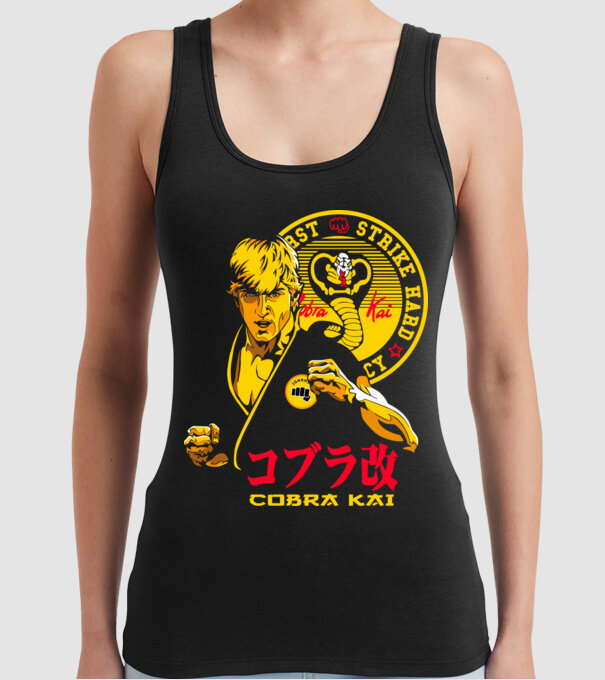 cobra kai poster model negru pe tricou