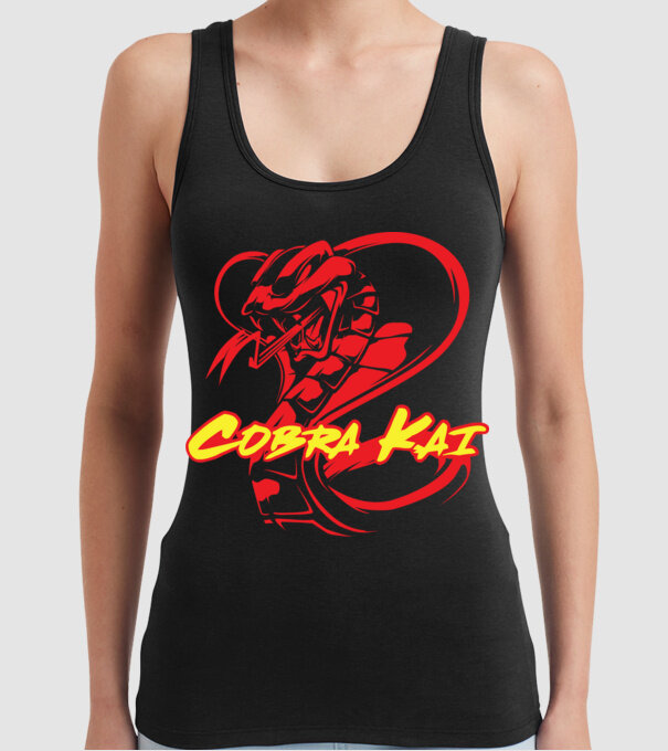 cobra kai simple model negru pe tricou