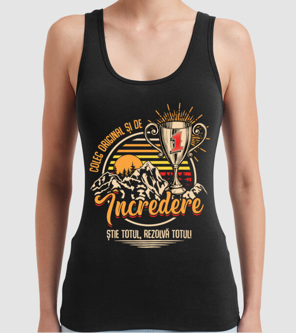 coleg original și de încredere model negru pe tricou