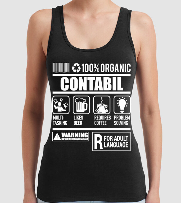 CONTABIL model negru pe tricou