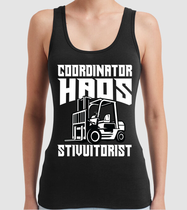 coordonator stivuitorist haos model negru pe tricou