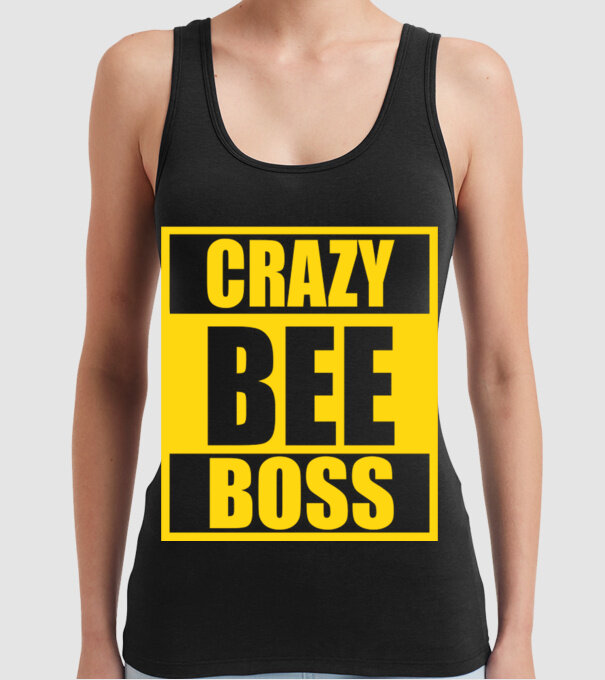 Crazy bee boss model negru pe tricou
