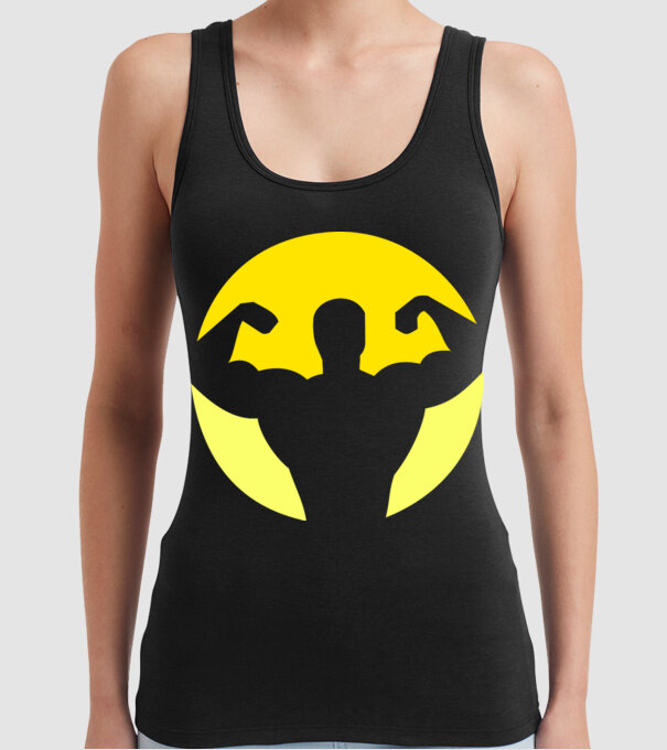 Culturism model negru pe tricou