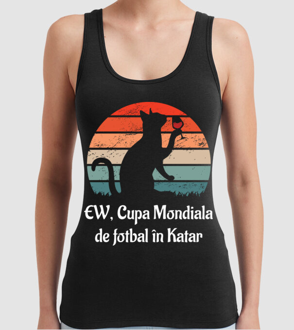 Cupa Mondiala de fotbal în Katar model negru pe tricou