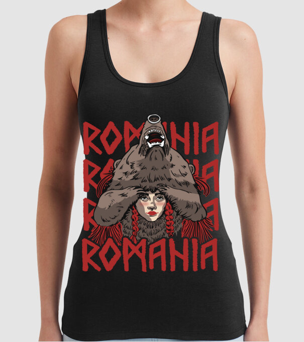 Dansul Ursului romania model negru pe tricou