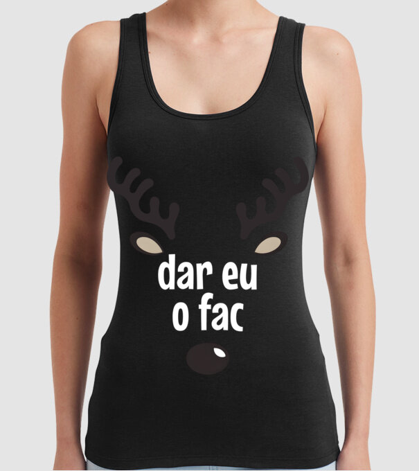 Dar eu o fac crăciun chiar căprioară Negru model negru pe tricou