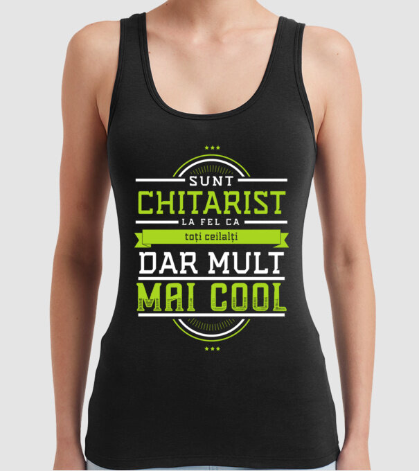 sunt chitarist, la fel ca toți ceilalți, dar mult mai cool model negru pe tricou