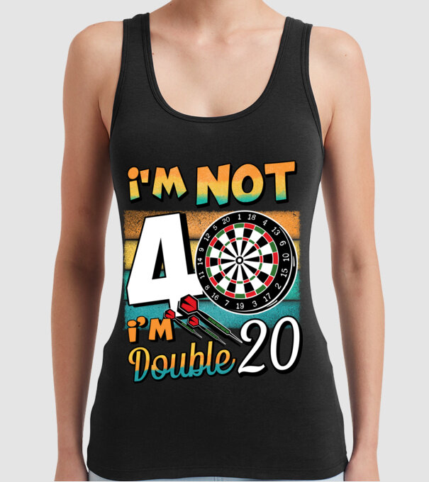 Darts Birthday 40 years old model negru pe tricou