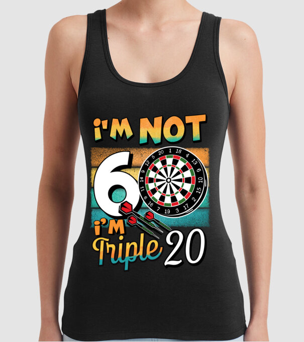 Darts Birthday 60 years old model negru pe tricou