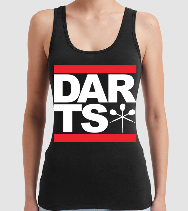 Darts DMC model negru pe tricou