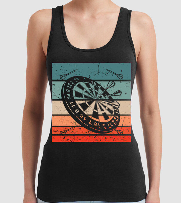 Darts vintage model negru pe tricou