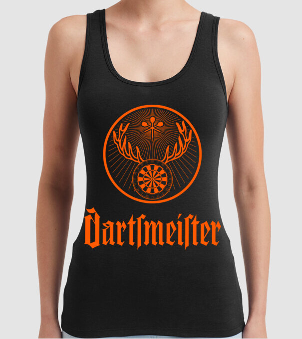 Dartsmeister Dark model negru pe tricou