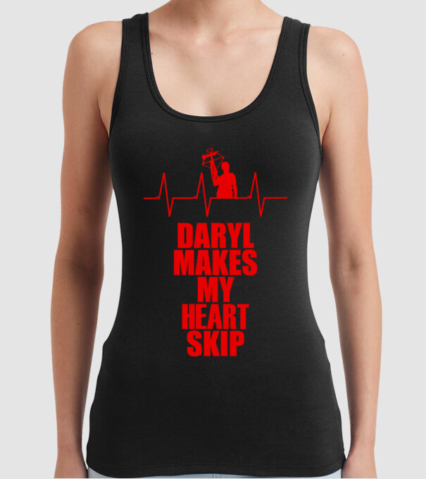 Daryl makes my heart skip model negru pe tricou