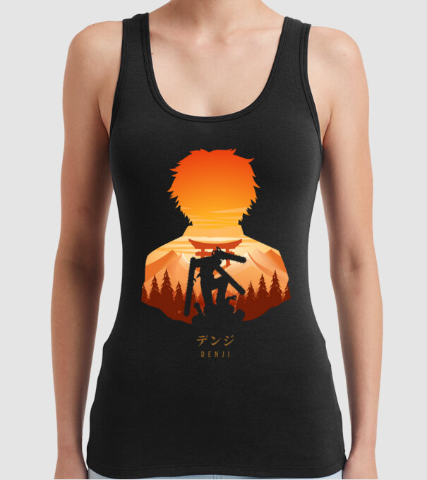 Denji model negru pe tricou