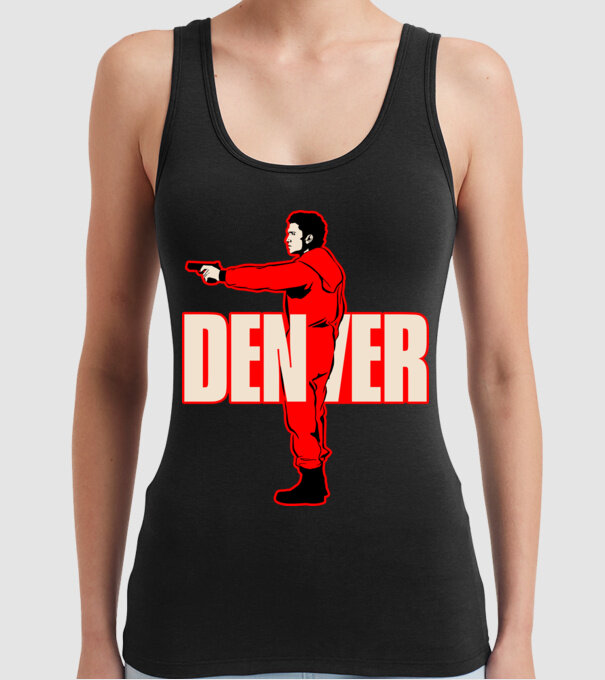 denver la casa de papel model negru pe tricou