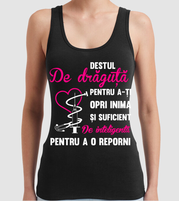 Destul de drăguță pentru a-ți opri inima și destul de inteligentă pentru a o reporni model negru pe tricou