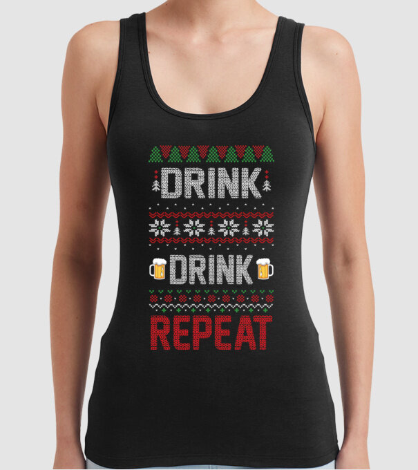 Drink drink repeat model negru pe tricou