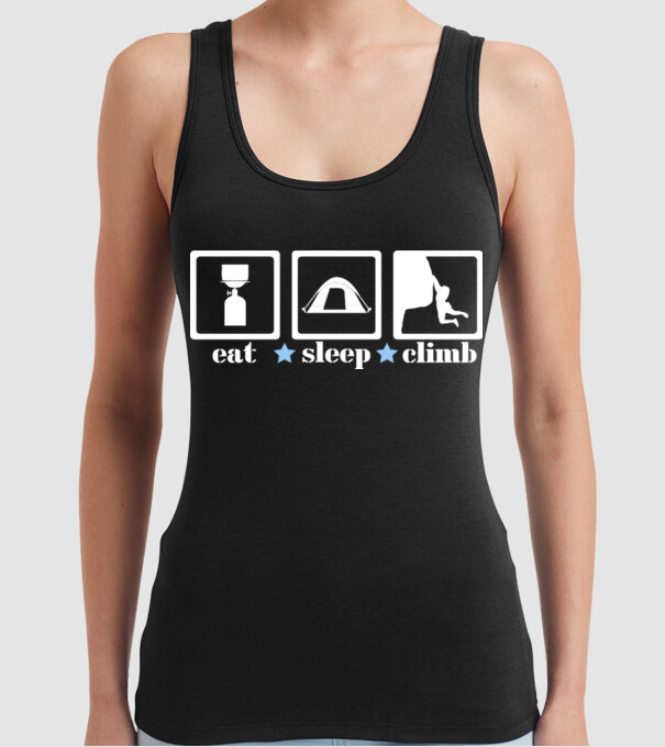 eatsleepclimb2 model negru pe tricou