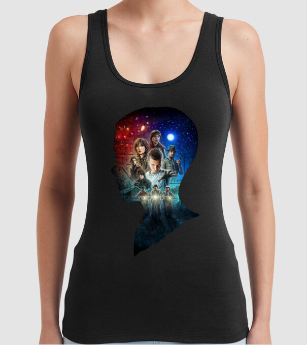 eleven poster head2 model negru pe tricou