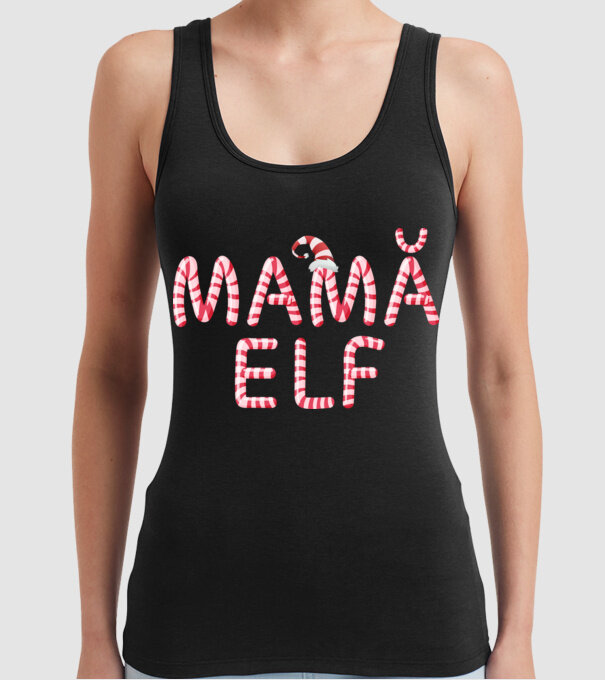 mamă elf model negru pe tricou