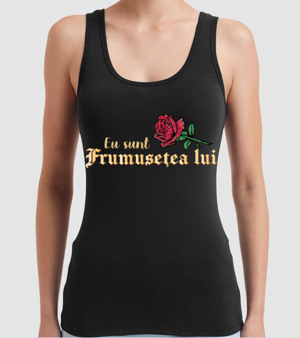 eu sunt frumusețea lui model negru pe tricou