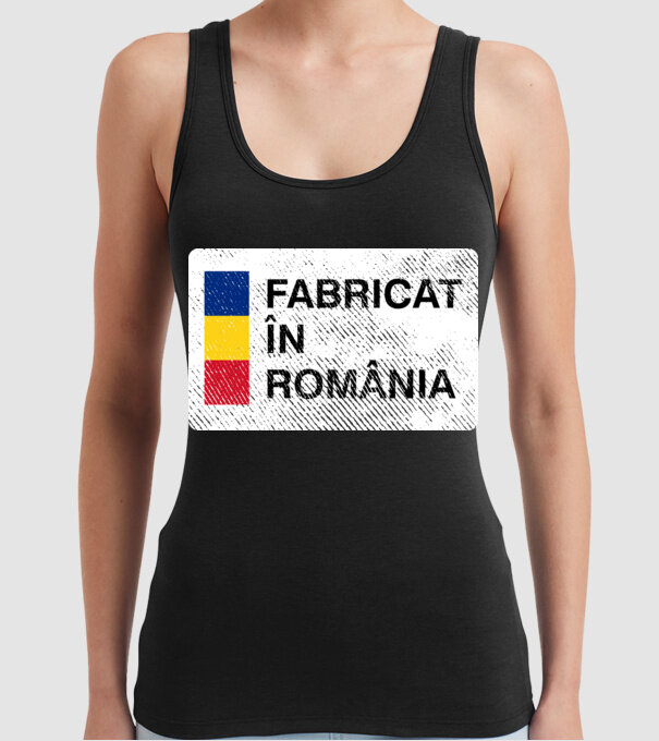 Fabricat în România model negru pe tricou