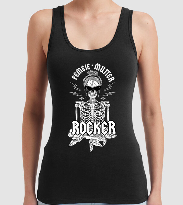 femeie - mutter - rocker model negru pe tricou