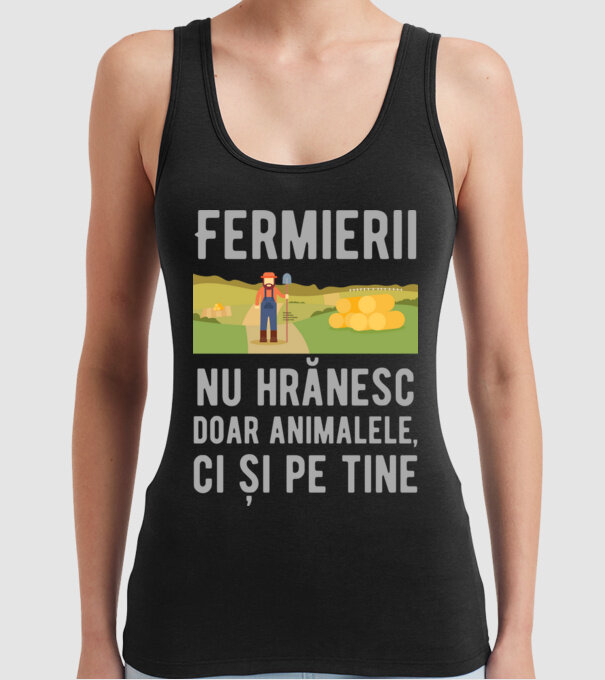 Fermierii nu hrănesc doar animalele, ci și pe tine model negru pe tricou