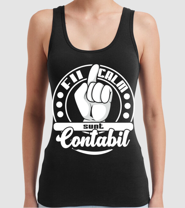 Fii calm... sunt contabil model negru pe tricou