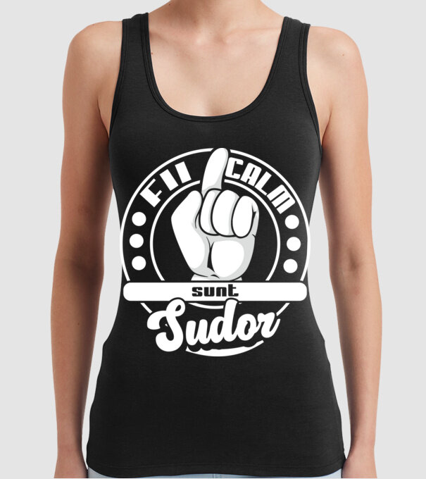 Fii calm.... sunt sudor model negru pe tricou