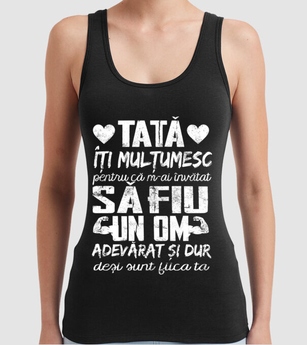 fiică crescută ca fiu Negru model negru pe tricou