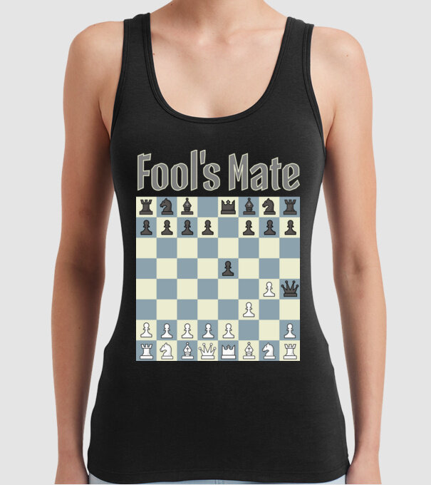 fool's mate model negru pe tricou