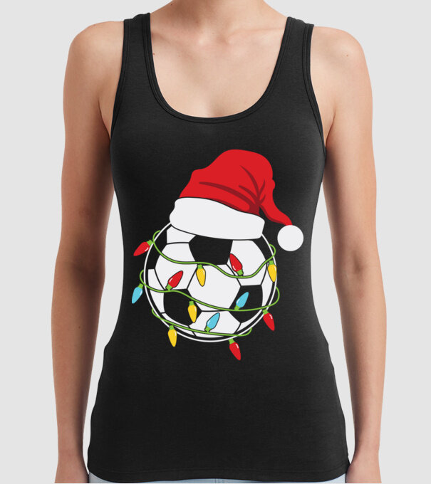 Football christmas model negru pe tricou