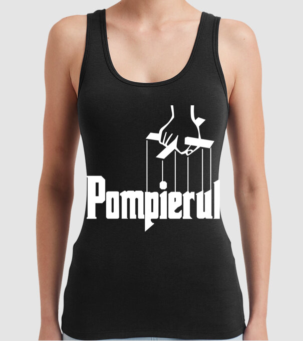 Pompierul model negru pe tricou