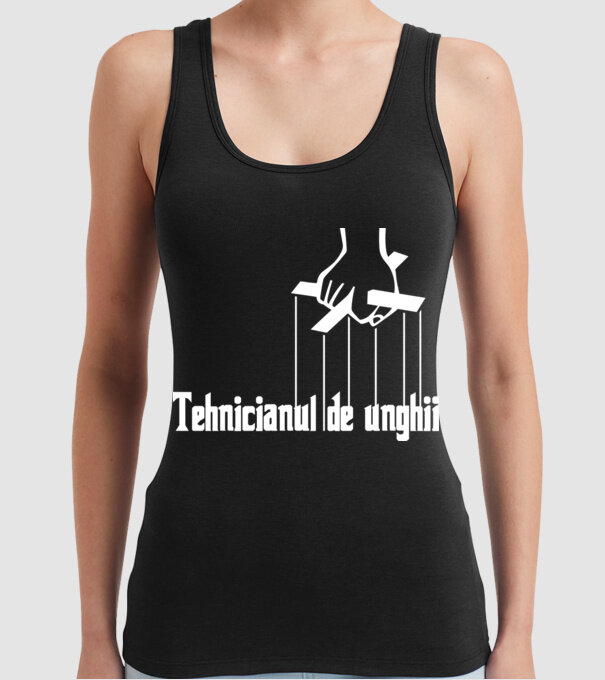 Tehnicianul de unghii model negru pe tricou