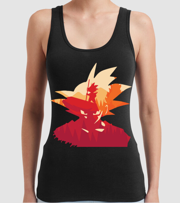 goku head model negru pe tricou