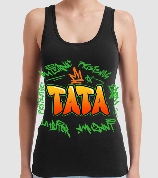 Graffiti tata model negru pe tricou