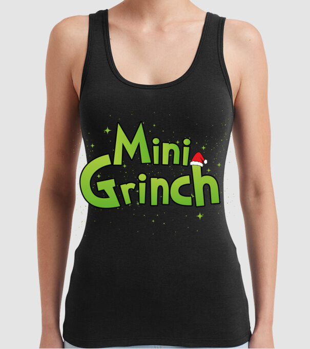 Grinch Family Mini Grinch model negru pe tricou