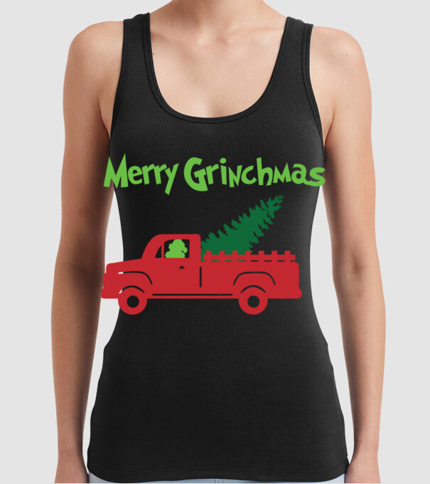 Grinchmas truck model negru pe tricou