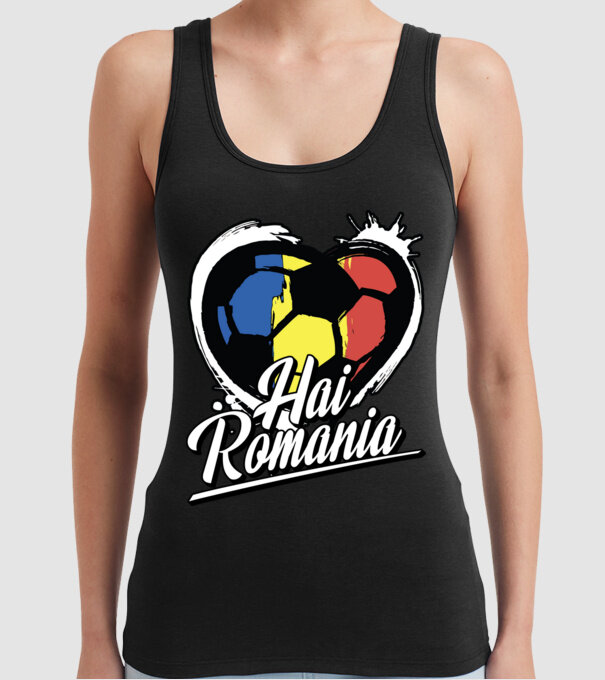 Hai romania heart model negru pe tricou