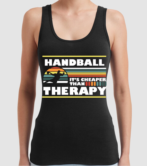 Handball therapy model negru pe tricou