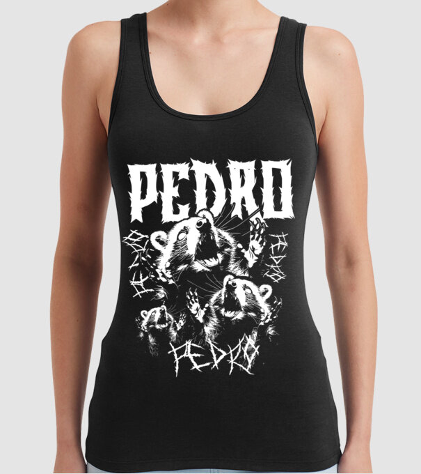 Heavy Metal pedro model negru pe tricou
