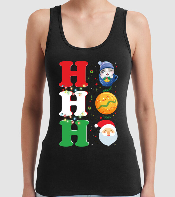 Ho-ho-ho christmas model negru pe tricou